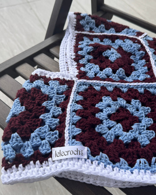 Burgundy & Blue Balaclava